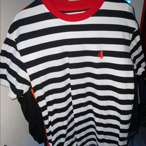 LARGE Mens 4Hunnid black and white striped shirt